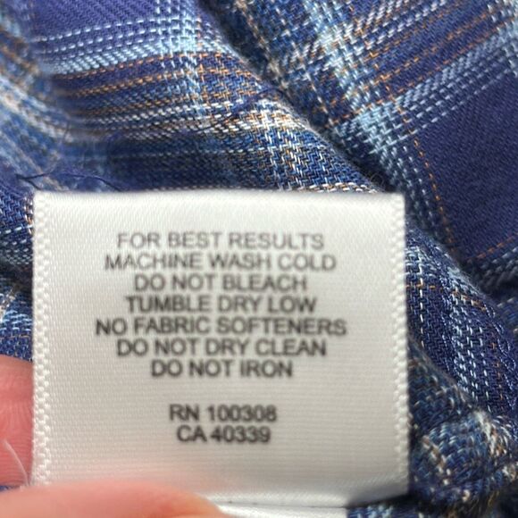 Peter Millar Hugh Flannel Sport Shirt Mens Large Blue Plaid - Picture 7 of 8